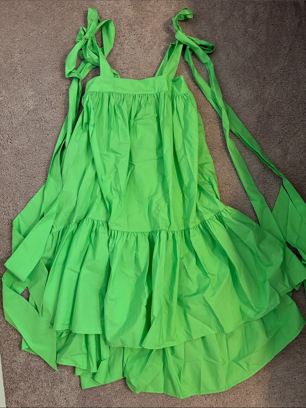 Christopher John Rogers Target Neon Green Sundress with Bow Straps. Rare!NWT!